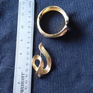 Gold Bracelet and Brooch